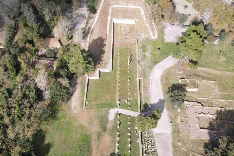 Αρχαίο Γυμνάσιο Ολυμπίας. Αεροφωτογραφία