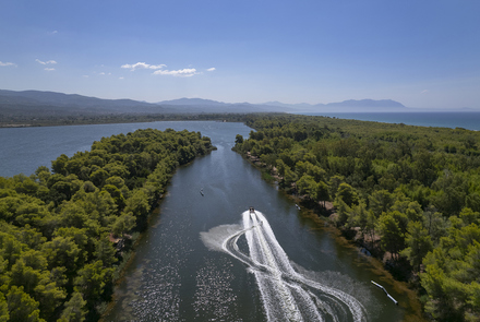 Water skiing in Kaiafas